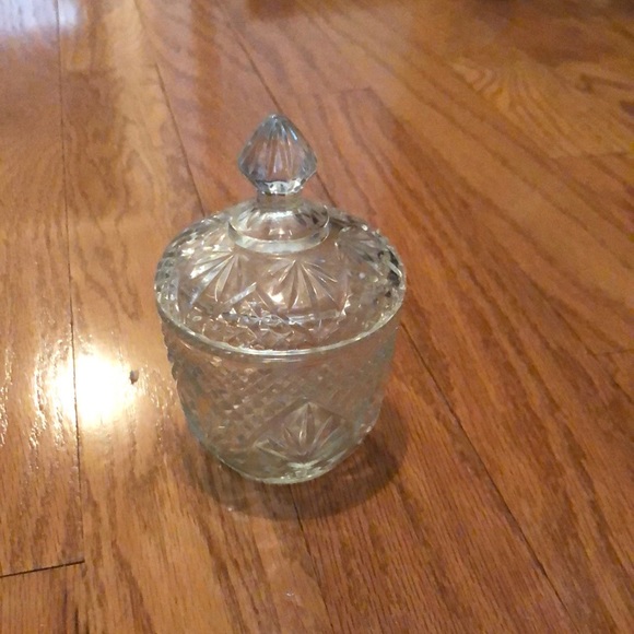 Accents vintage clear glass candy jar with lid star pattern poshmark